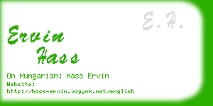 ervin hass business card